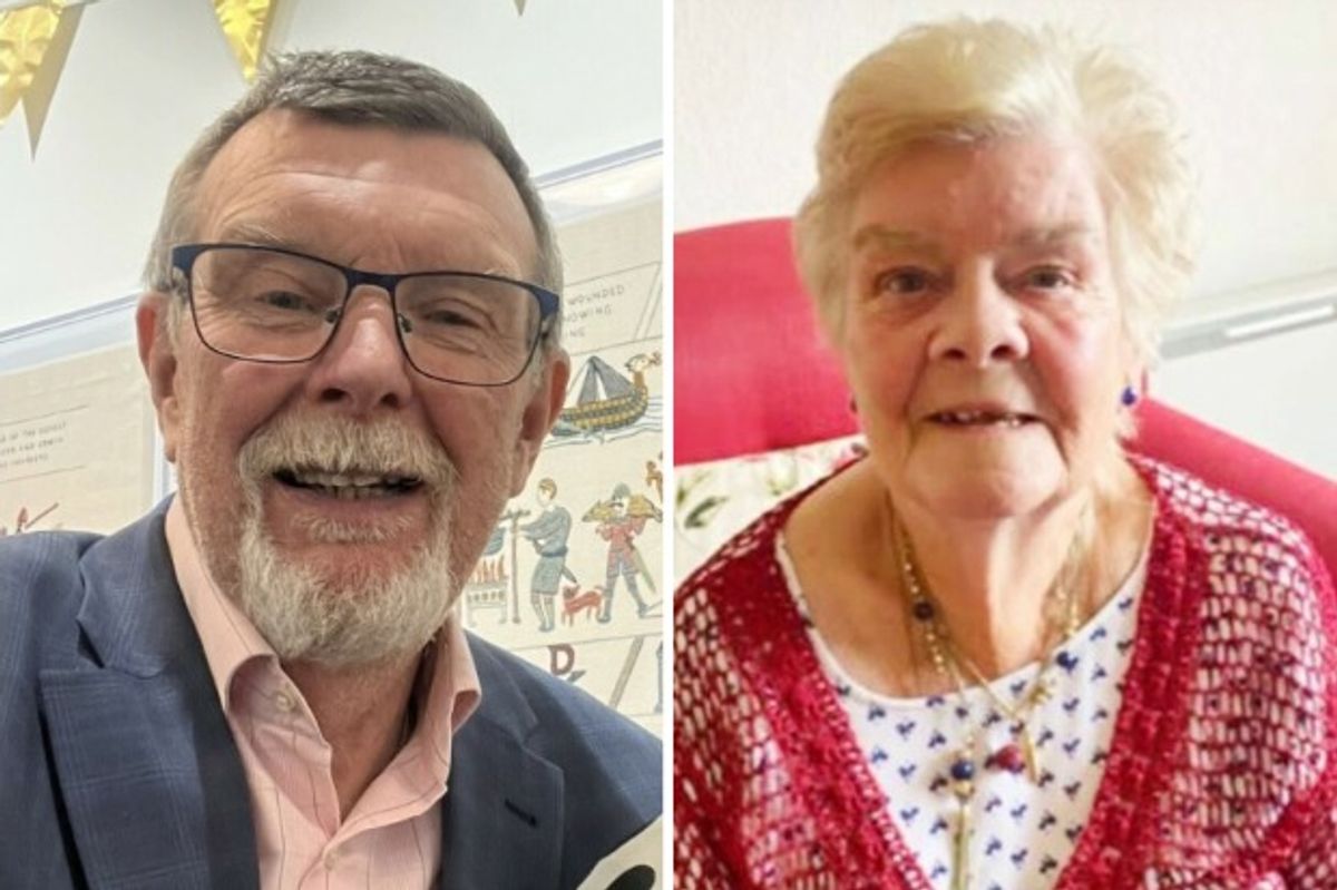 Tribute images of Peter Turner, left, and Valerie Foreman
