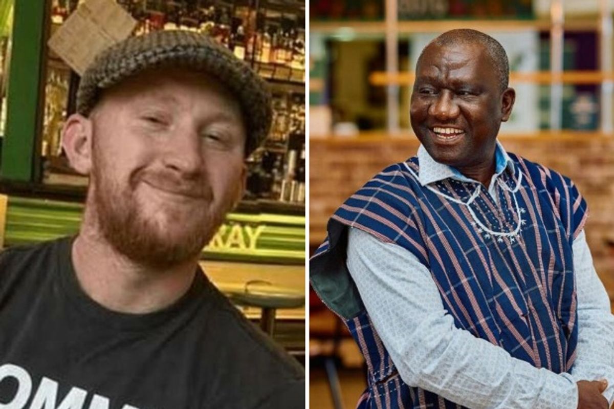 Tribute images of Patrick Shaughnessy, left, and Thomas Donkoh