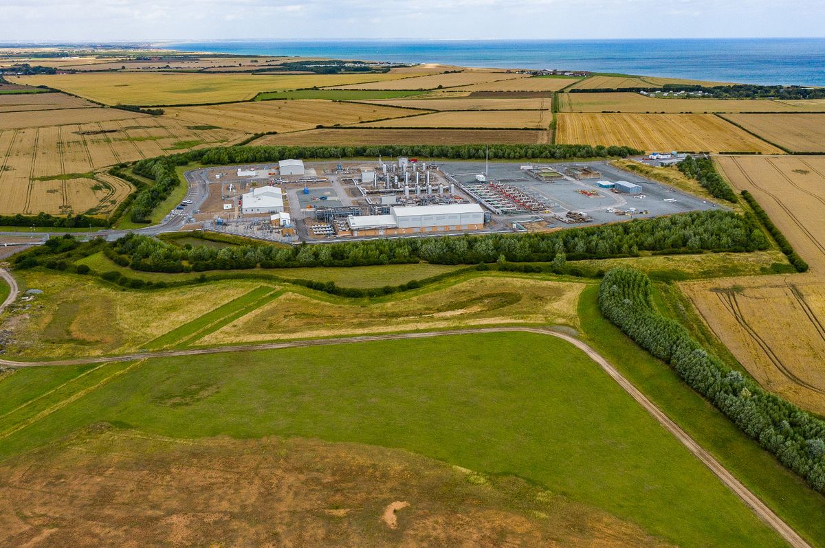 An aerial Image of the Aldbrough Gas Storage facility in East Yorkshire. The facility is jointly operated by SSE Thermal and Equinox.