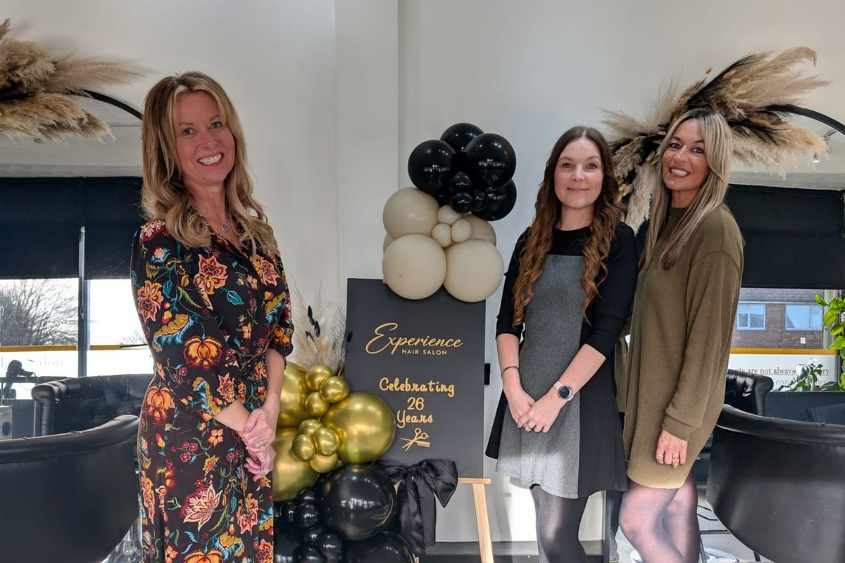 Experience Hair Salon owner Debbie Morrell with senior stylists Chelsea and Daniella