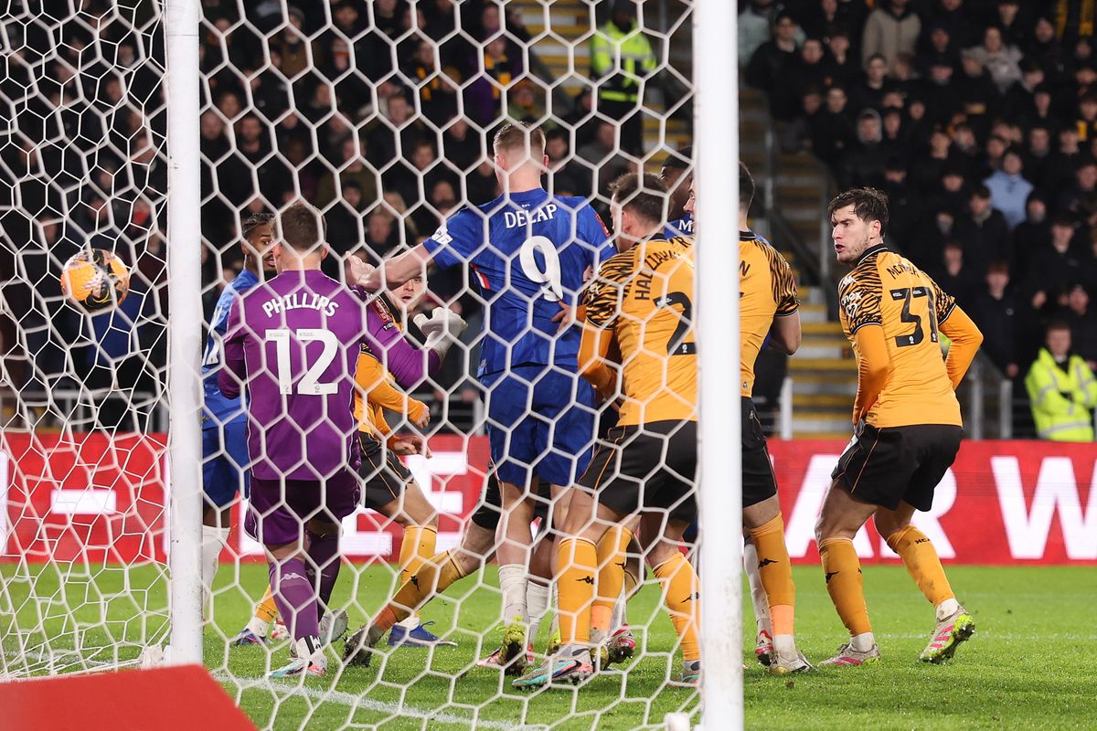 Jorrel Hato of Chelsea scores his team's second goal 