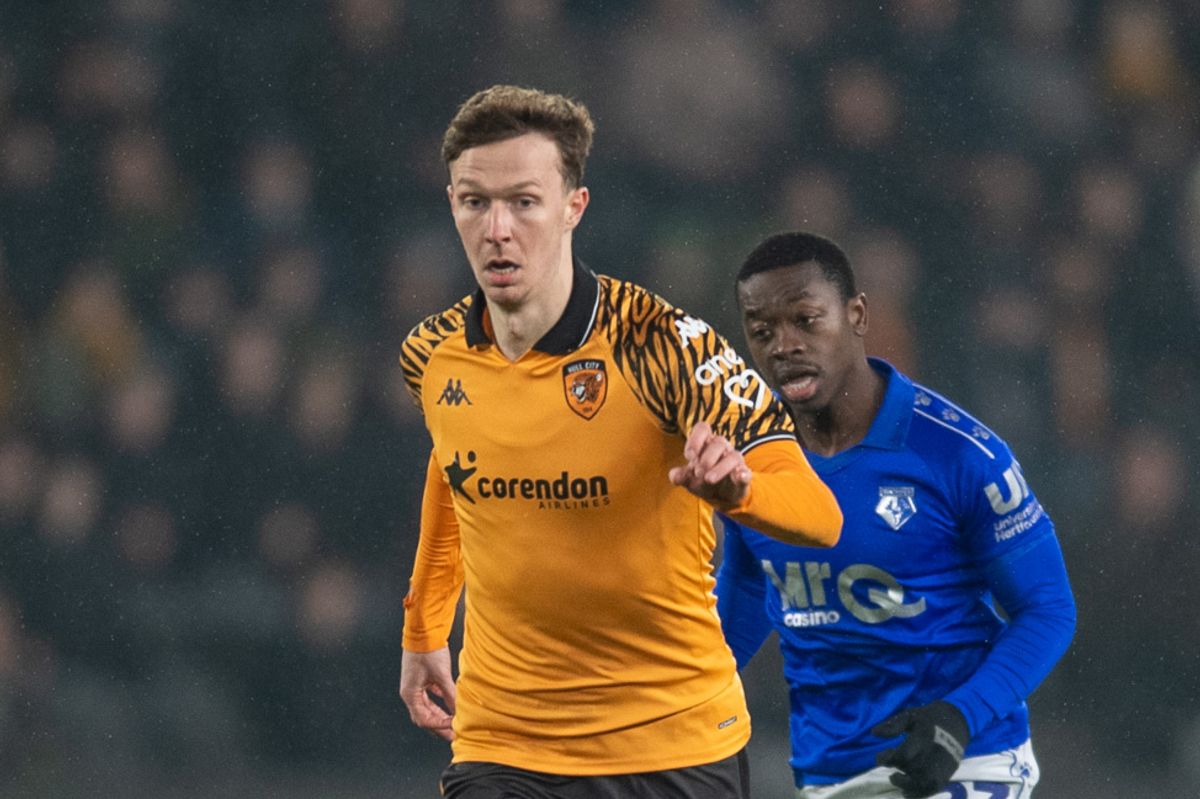 Kieran Dowell pushes forward against Watford