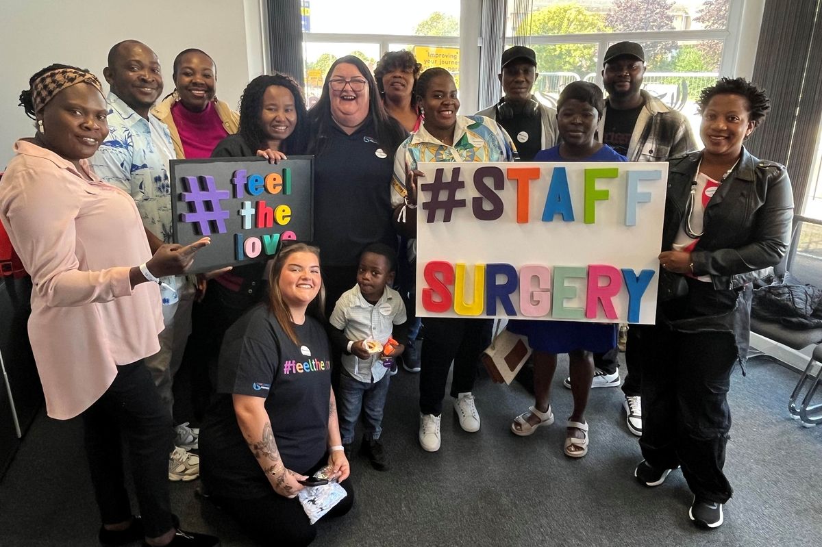 Deborah Stock with some of the Care Connection Partners staff at the company's first drop-in surgery.