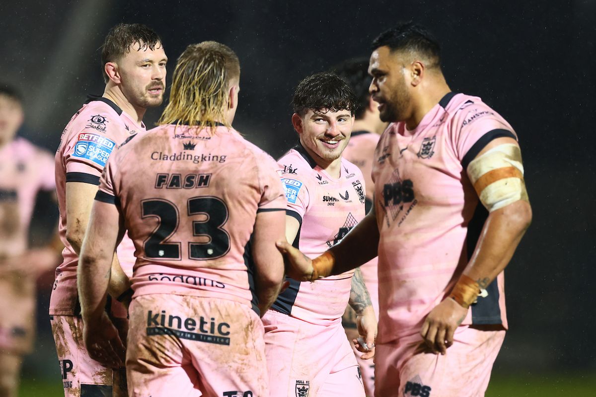  Hull FC's Amir Bourouh smiles during the game