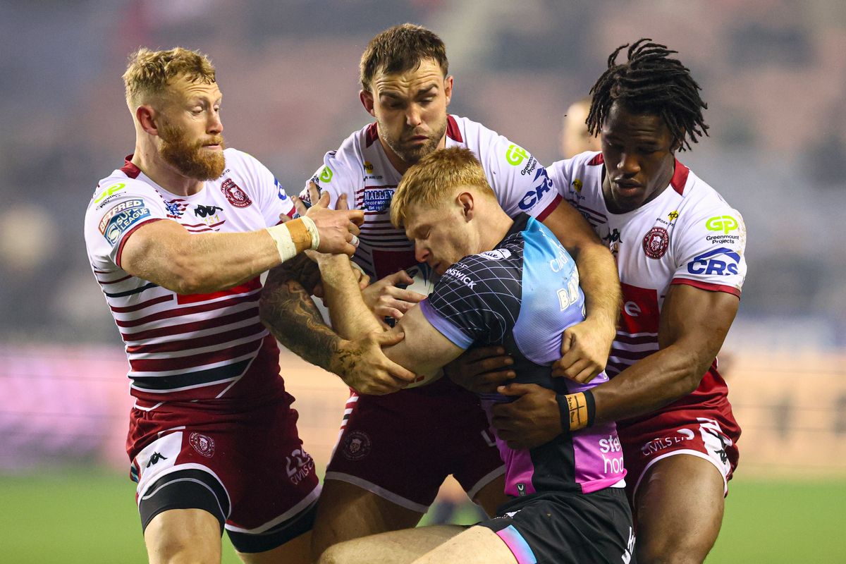 Hull FC's Harvey Barron is tackled.