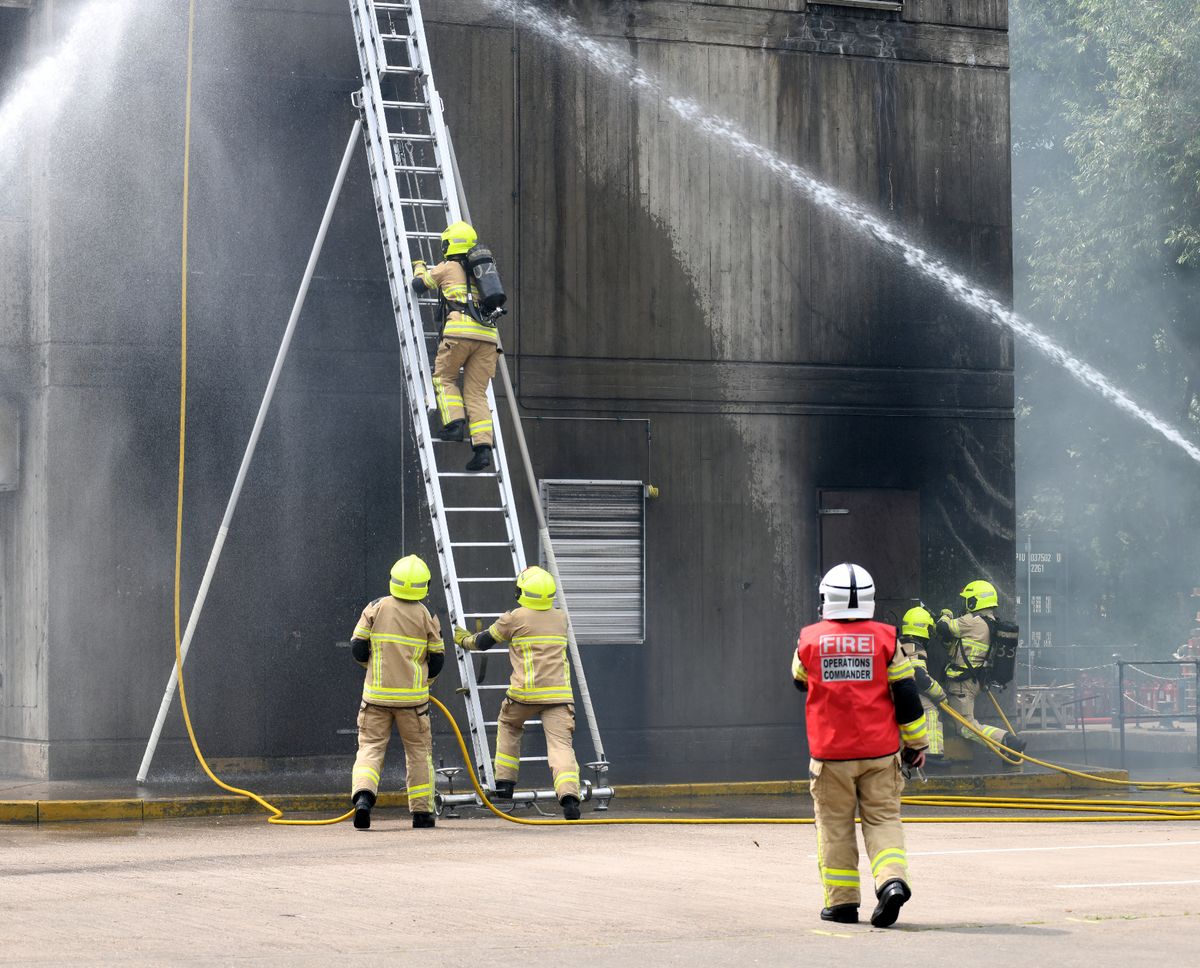 Humberside Fire & Rescue Service graduations drill in Summers past; the fire service has expressed concern over discriminatory comments by the public against its female firefighters