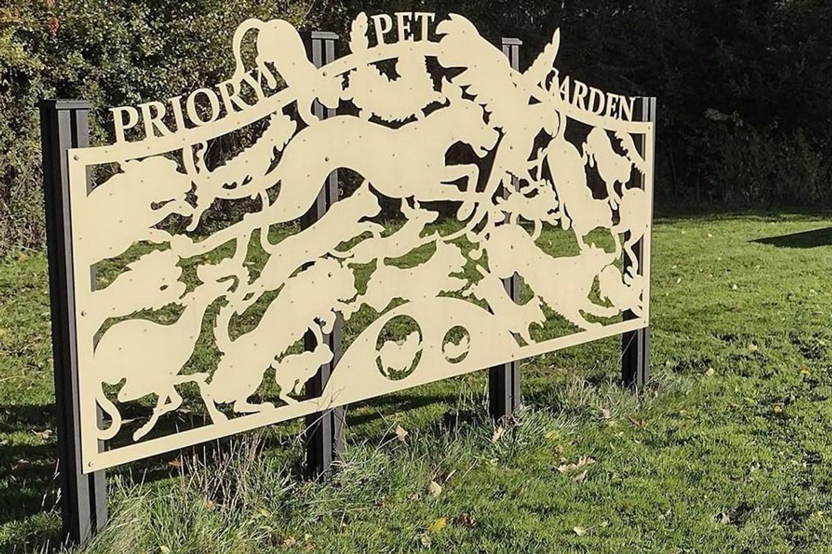 The pet garden at Priory Woods Cemetery