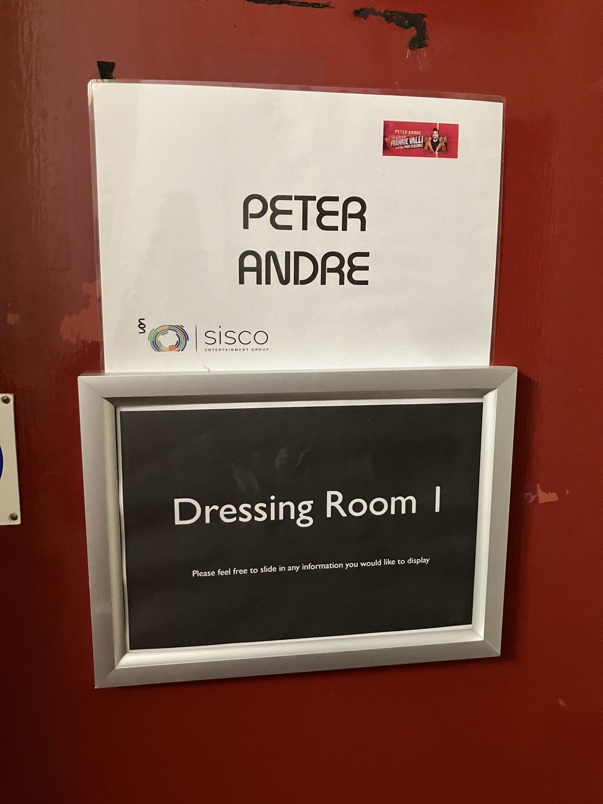 Peter Andre's dressing room