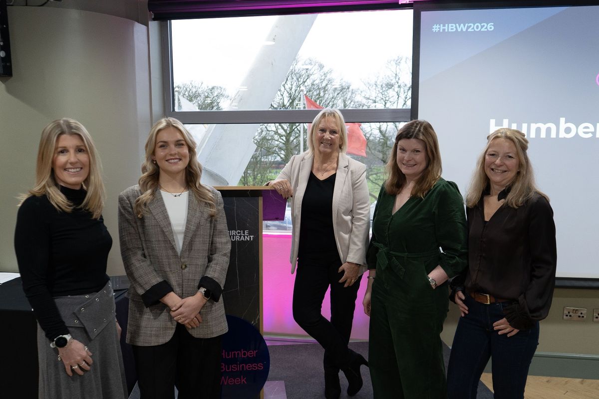 Speakers at the Humber Business Week Get Ready event, from left, Tessa Wray, Paige McGowan, Pat Coyle, Kay Williams and Helen Roberts