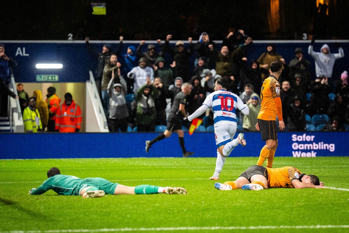QPR's Ilias Chair celebrates after scoring against Hull City in November