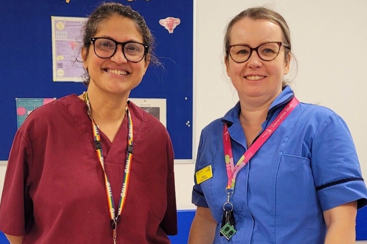 Dr Uma Rajesh, left, obstetrics and gynaecology consultant and principal investigator, and research lead midwife, Sarah Collins