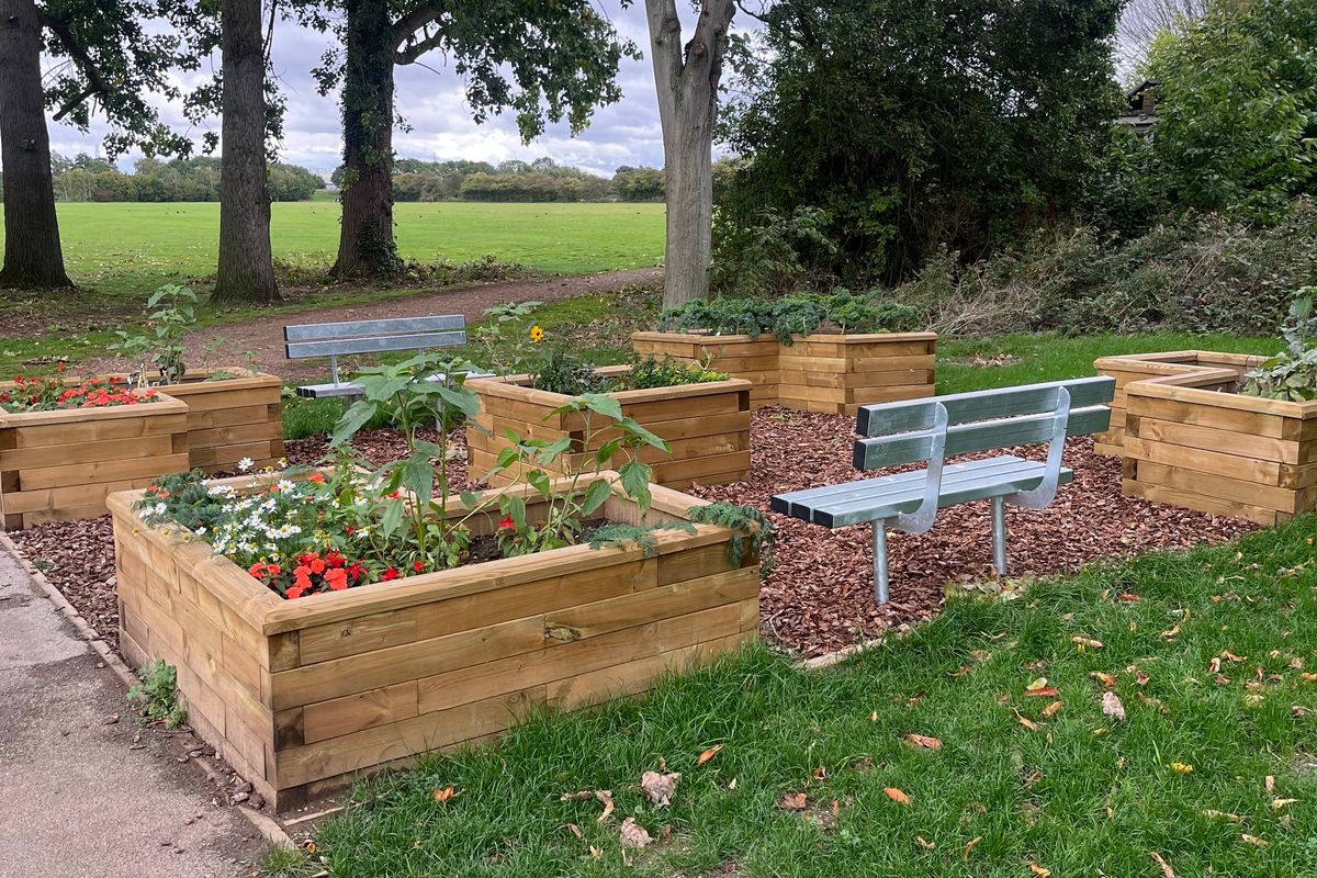 The Residents Group has adopted and maintained the pocket park on Oak Road.