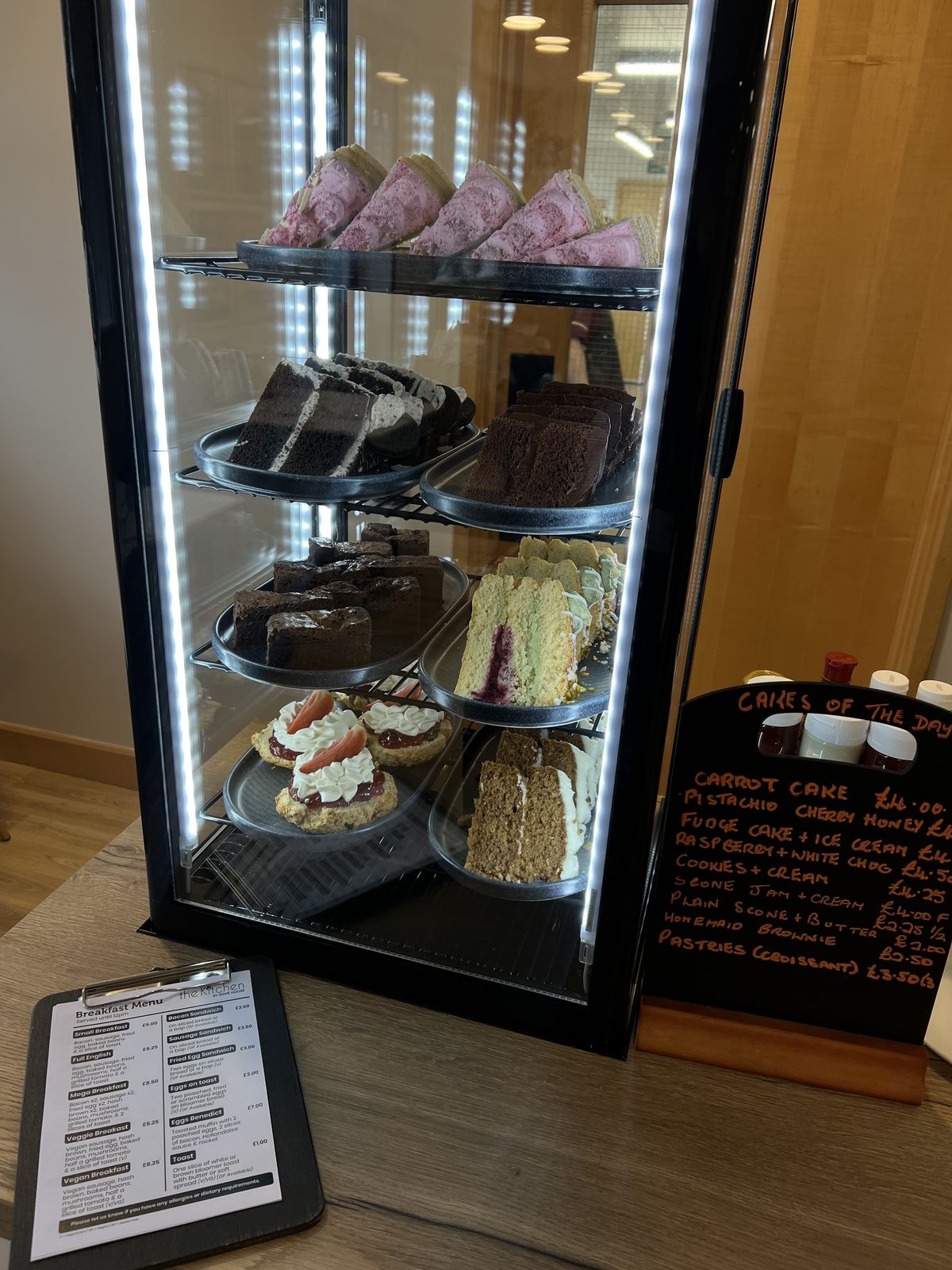Cakes and breakfast menu at The Kitchen by Dove House
