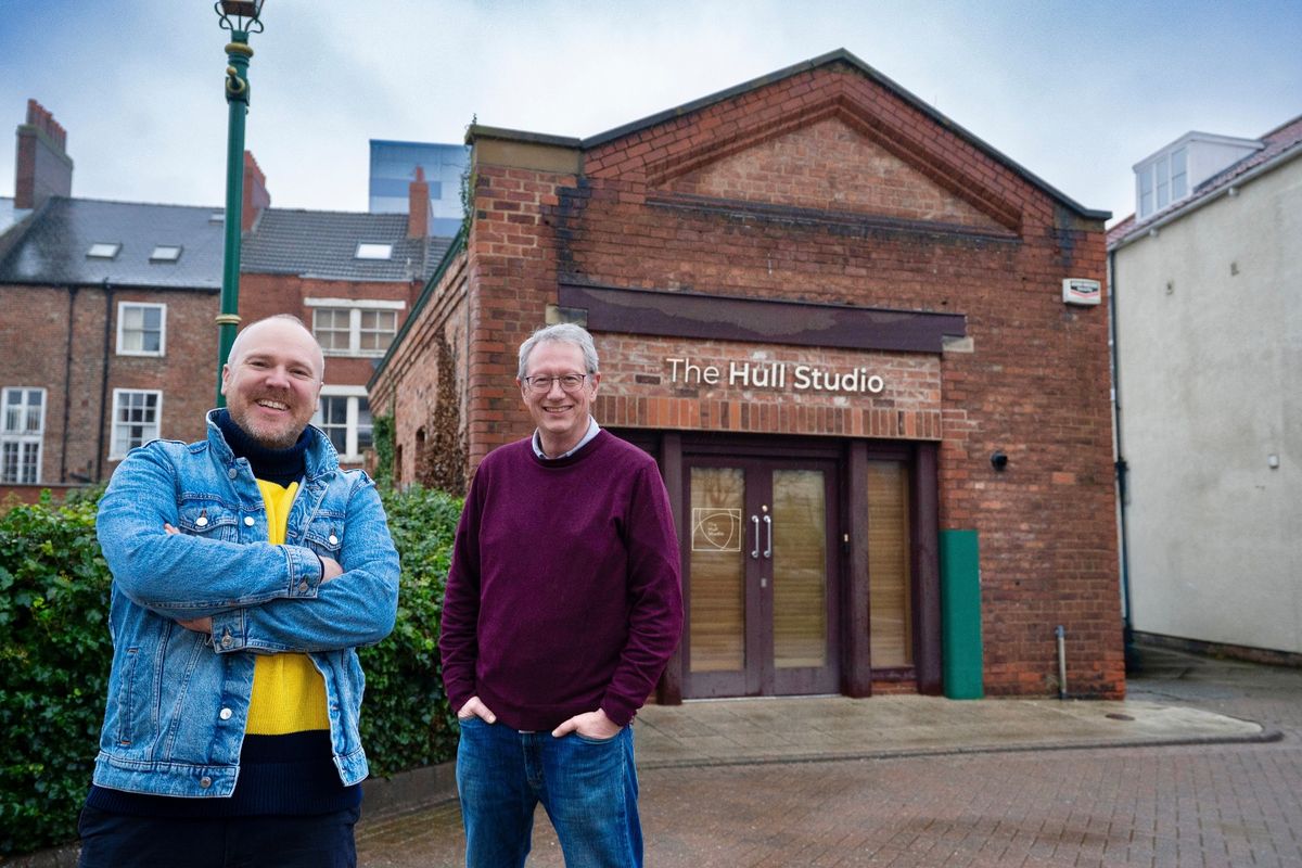 Joe Sargieson (left) and Jonathan Fell of JayJay Media outside The Hull Studio, which will house their business and provide best practice facilities for agencies, media companies and freelancers working in the creative industries