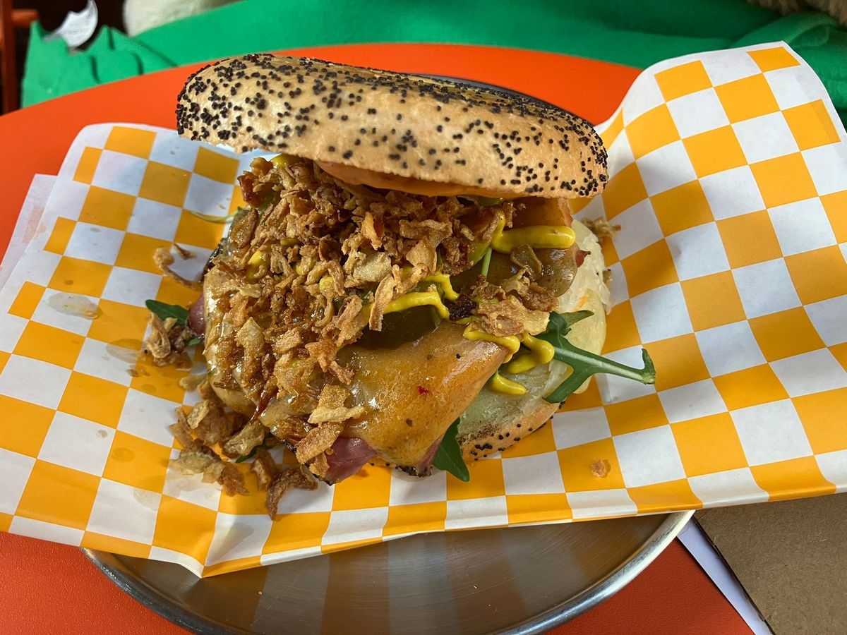 Slutty Reuben Bagel