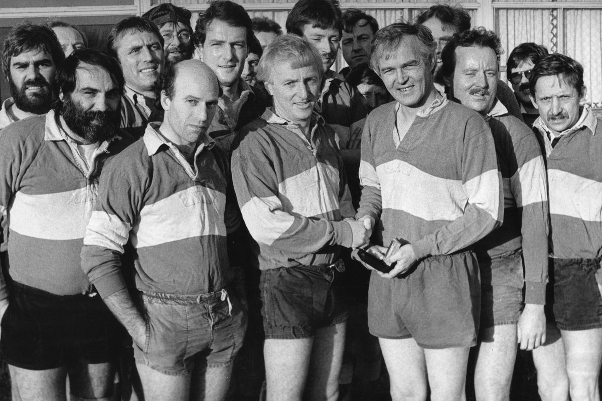 Hull Daily Mail archive picture from January 11, 1986, showing Bob Smith making a presentation to David Ollett who was leaving the area, and Hull and East Riding RUFC, to take up a teaching position in Papua New Guinea