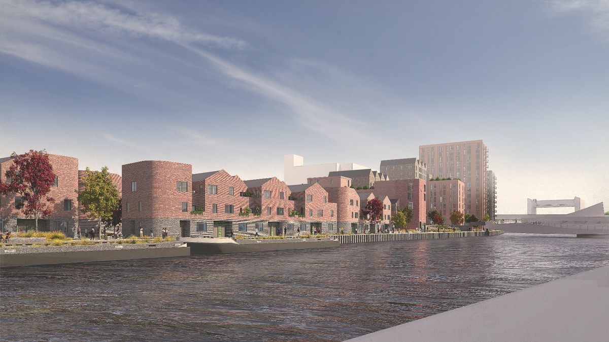 Artist's impression of the East Bank Urban Village