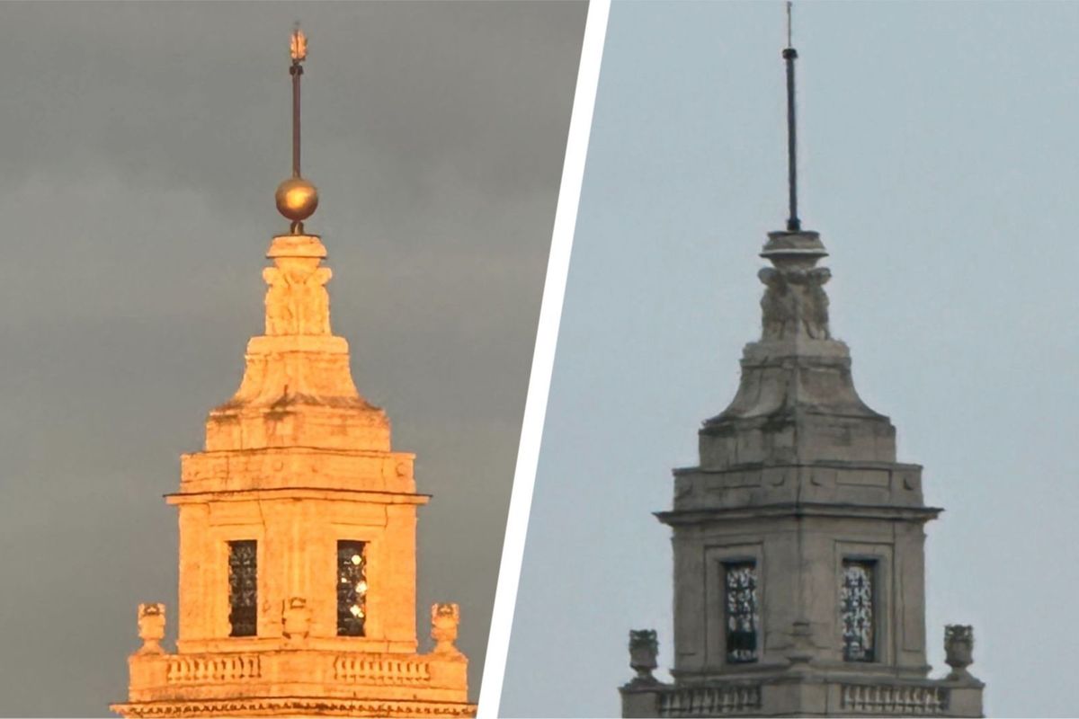 Guildhall with and without the Time Ball