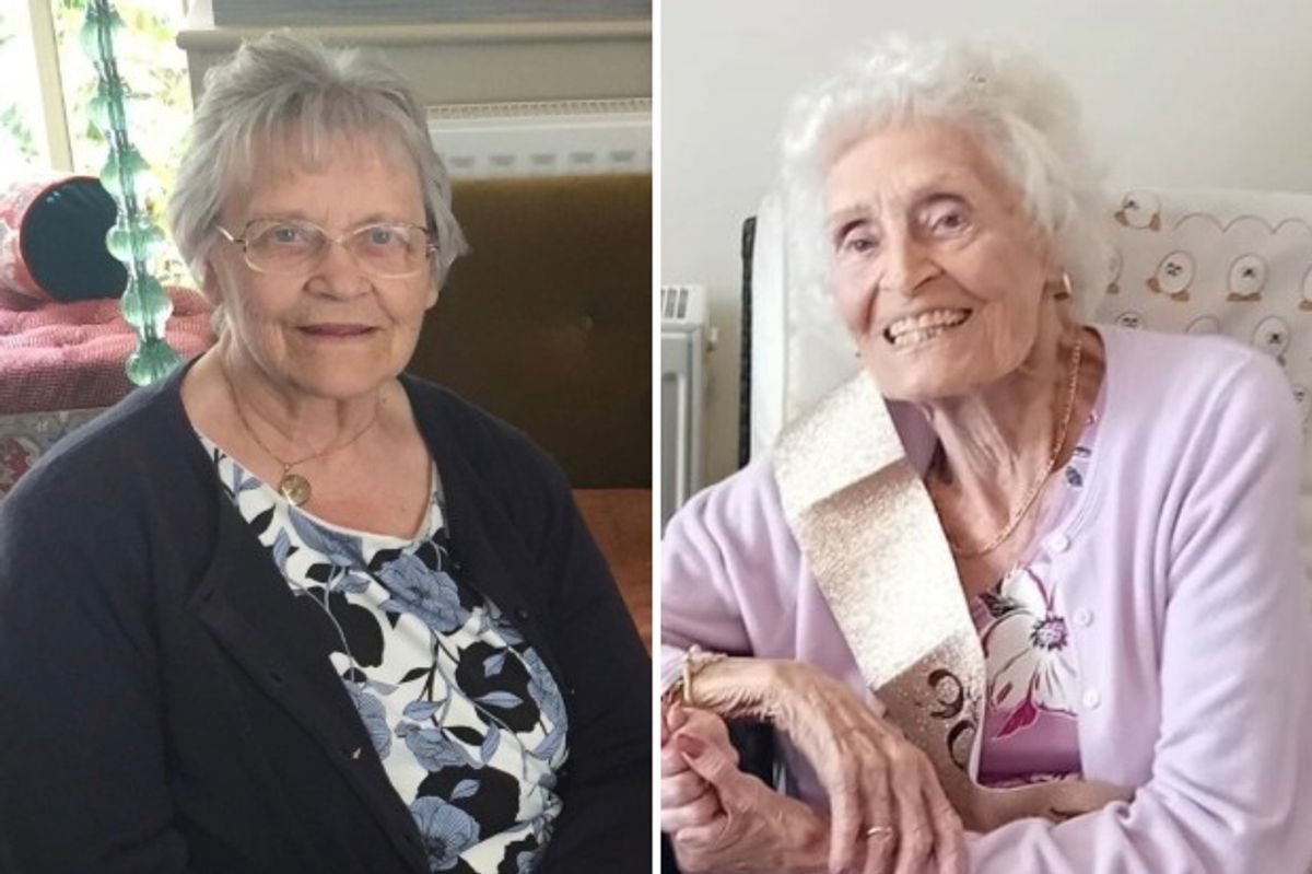 Tribute images of Diana Robinson, left, and Melita Longhorn