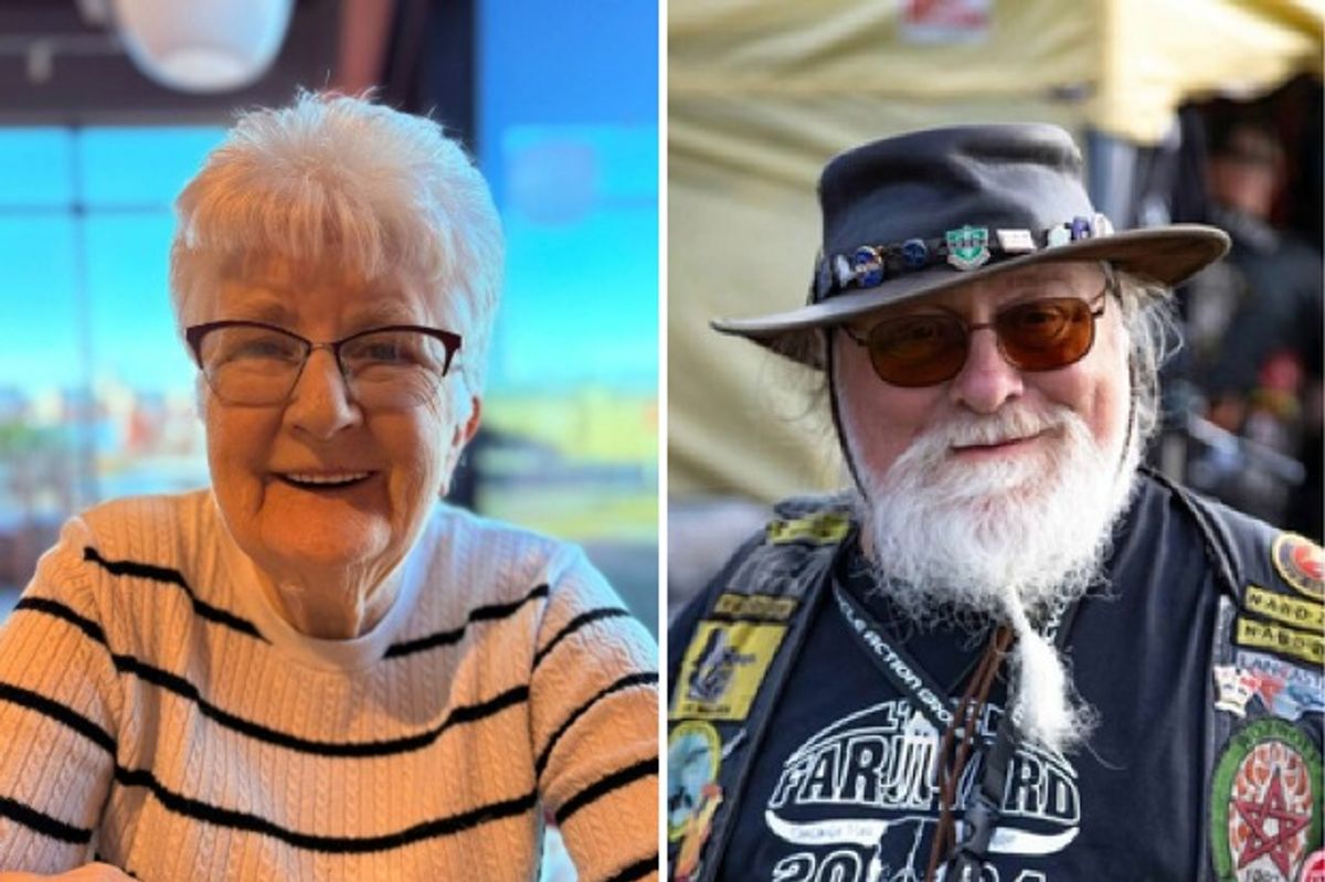 Tribute images of Elizabeth Hadfield, left, and Michael Hood