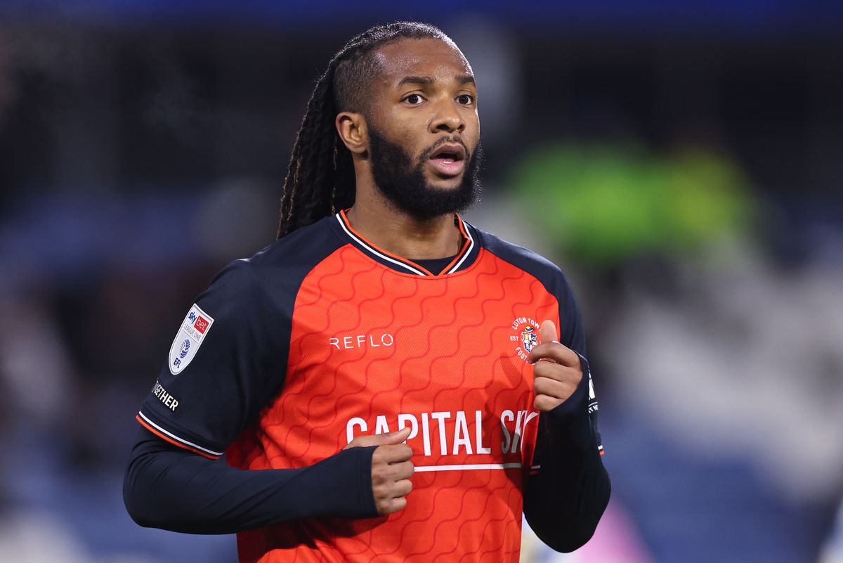 Kasey Palmer in action for Luton Town