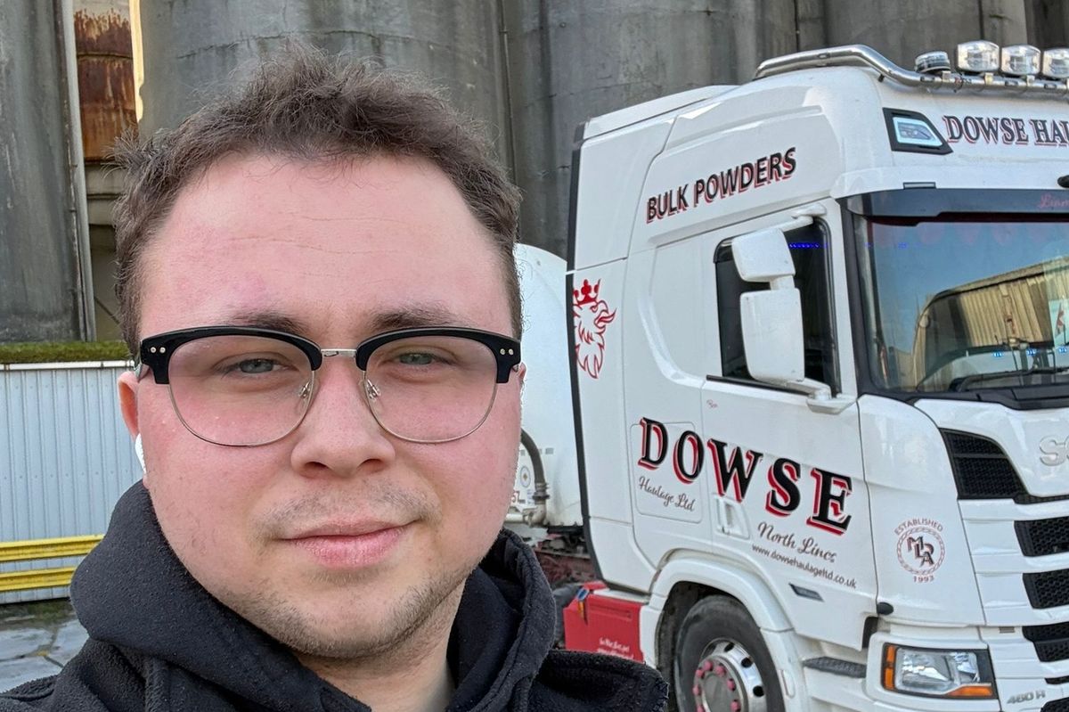 Alex Campbell, 24, works for Dowse Haulage, near Brigg