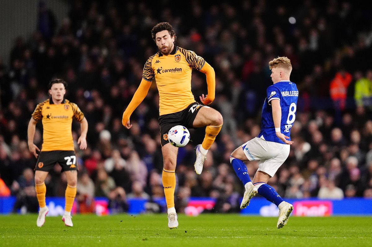 Hull City's Matt Crooks picked up his tenth booking of the season at Portman Road