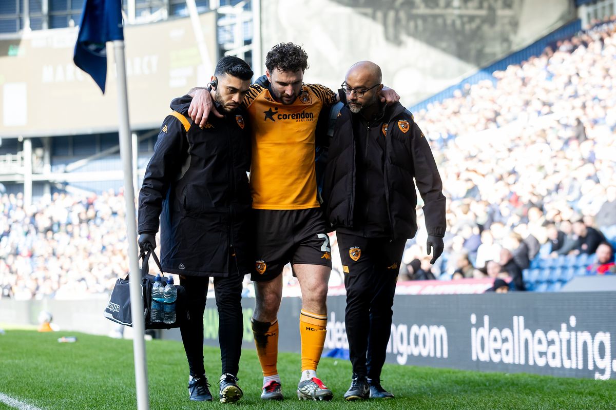 Lewie Coyle was helped off the Hawthorns pitch last weekend 