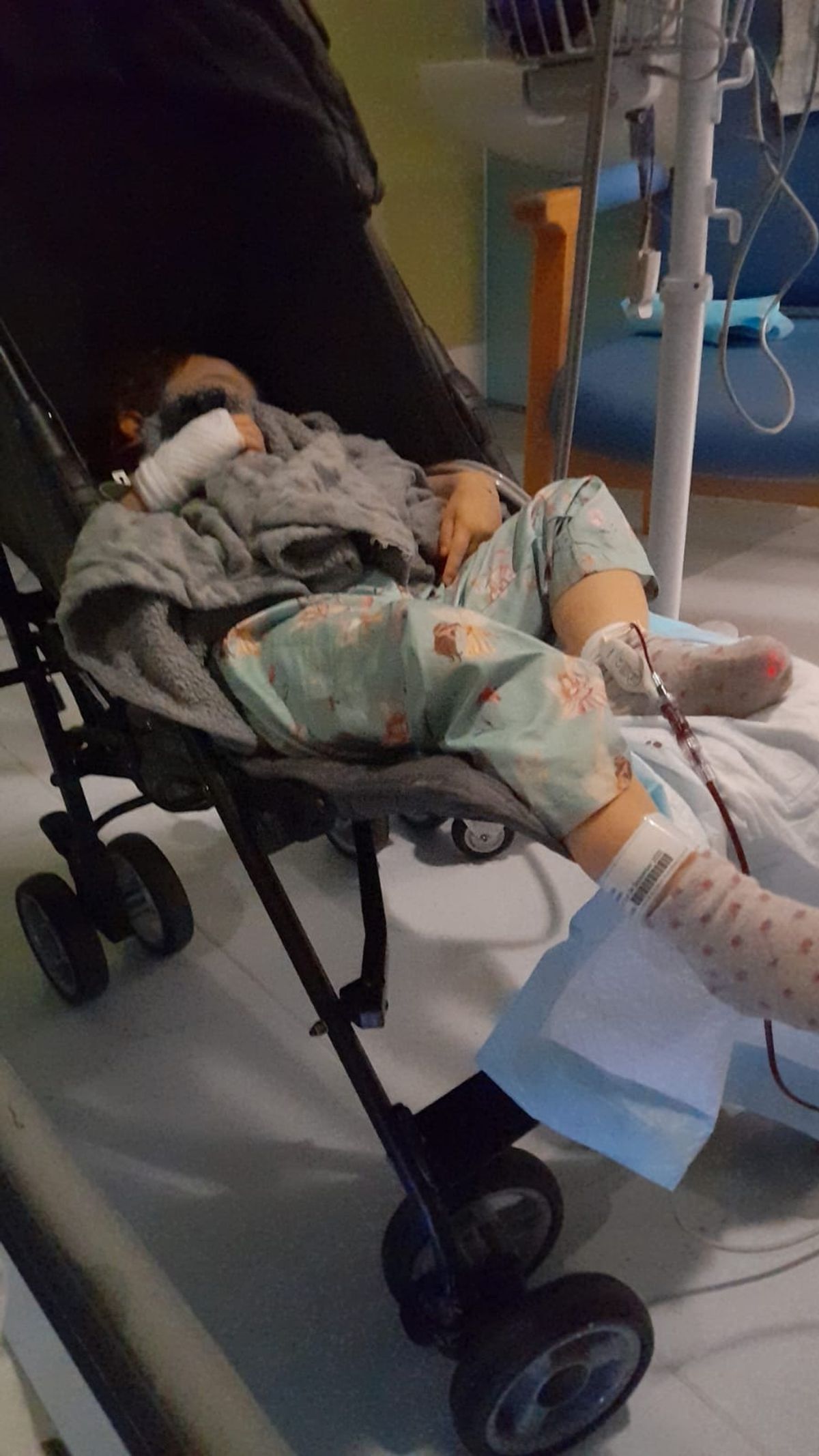 Myah was so poorly she needed a blood transfusion 