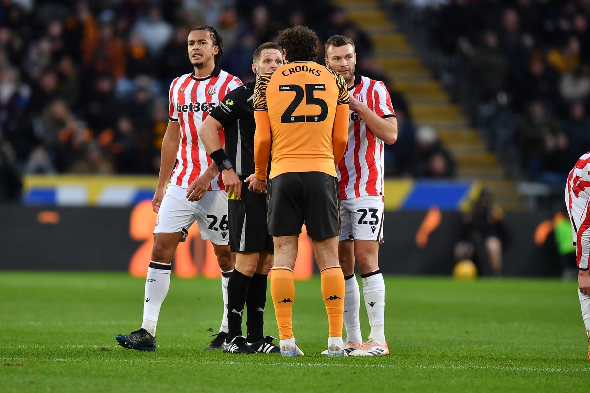 Matt Crooks was booked by Craig Pawson in the defeat by Stoke City on New Year's Day