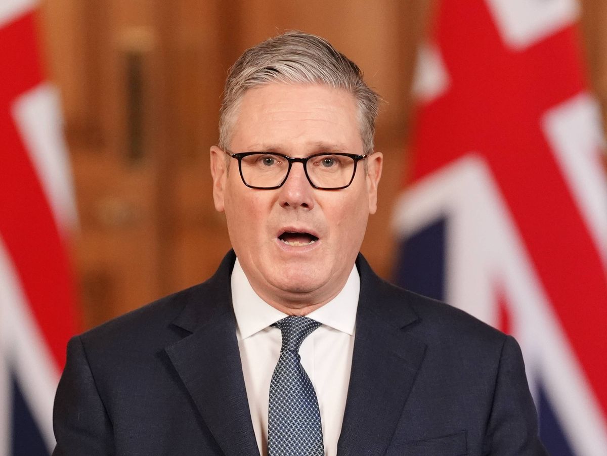 LONDON, ENGLAND - FEBRUARY 28: British prime minister Keir Starmer delivers a statement after the U.S. And Israel Attack Iran at Downing Street on February 28, 2026 in London, England. The United States and Israel launched a joint strike on Iran earlier this morning, prompting Iran to retaliate with a wave of missiles toward Israel and regional U.S. military sites. (Photo by Jonathan Brady-WPA Pool/Getty Images)