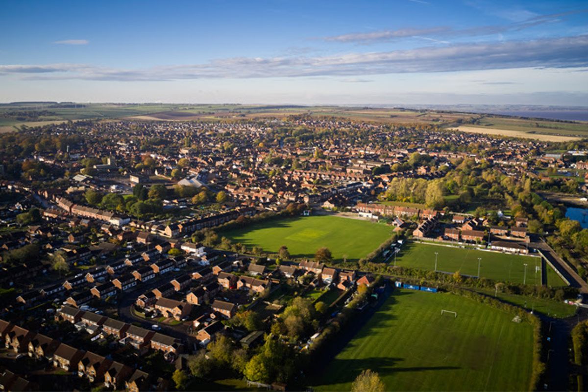 An aerial view of Barton-upon-Humber.