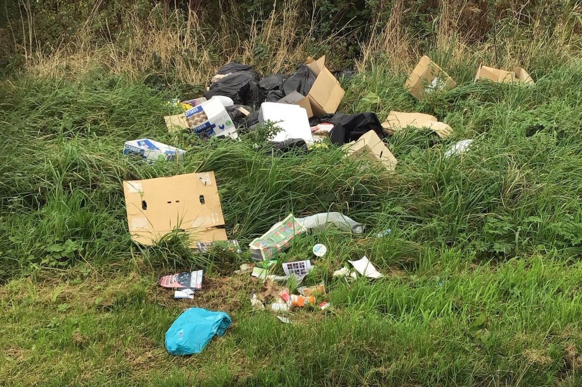 The waste found dumped on a roadside in New Ellerby in October 2023