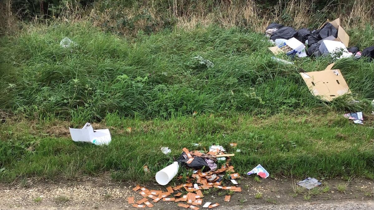 The waste found dumped on a roadside in New Ellerby in October 2023