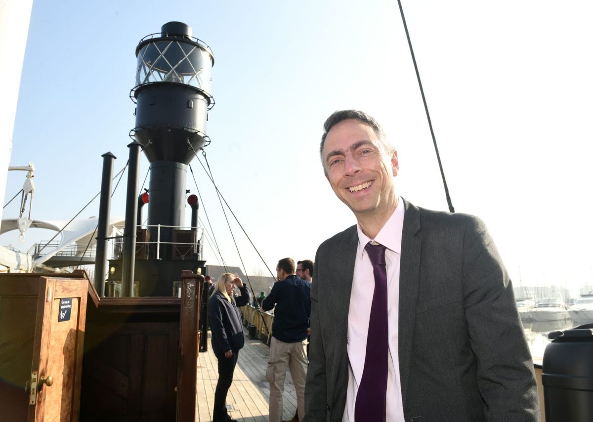 Cllr Mike Ross, leader of Hull City Council, on board the Spurn Lightship