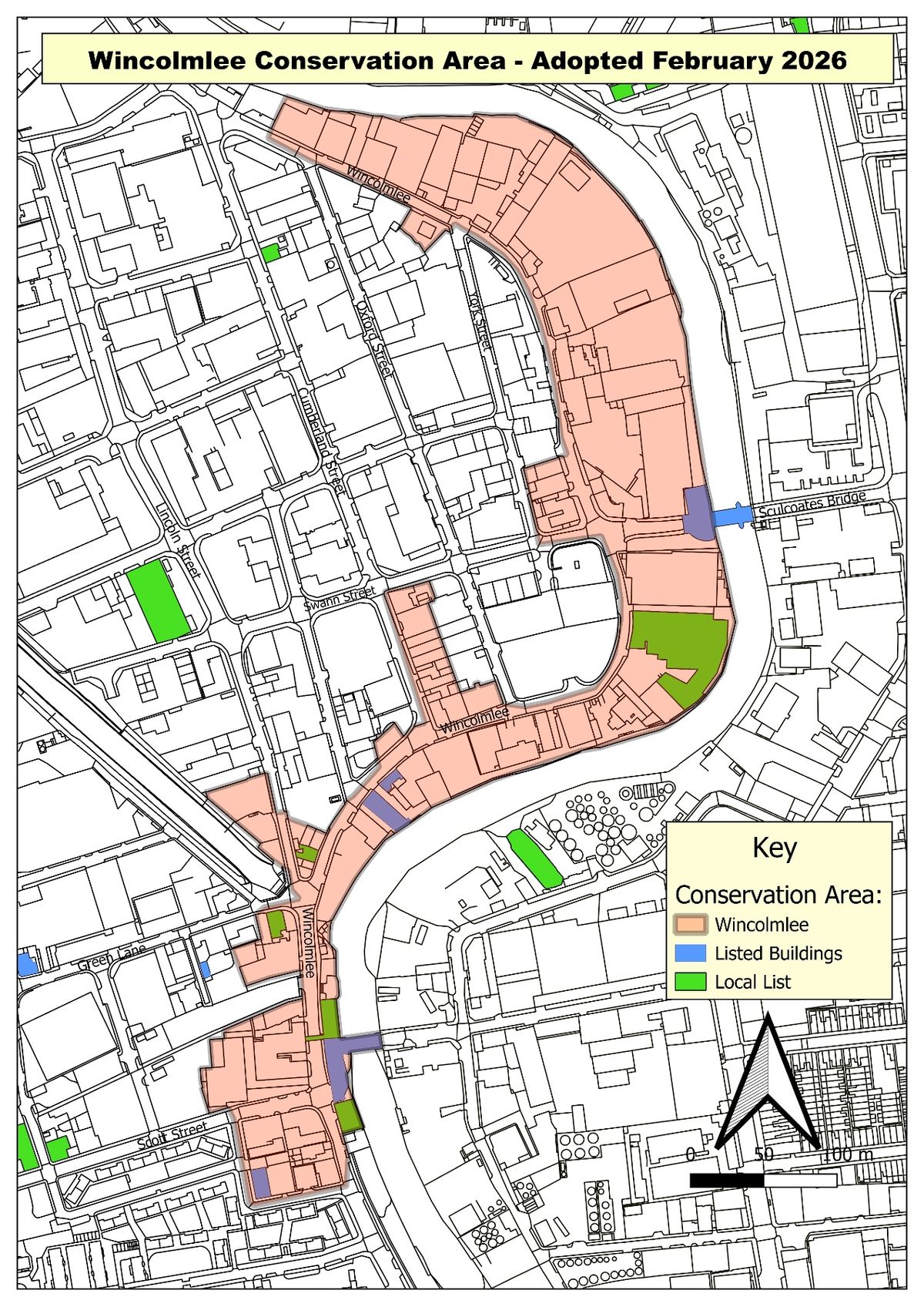 Map showing the extent of the new Wincolmlee conservation area in Hull