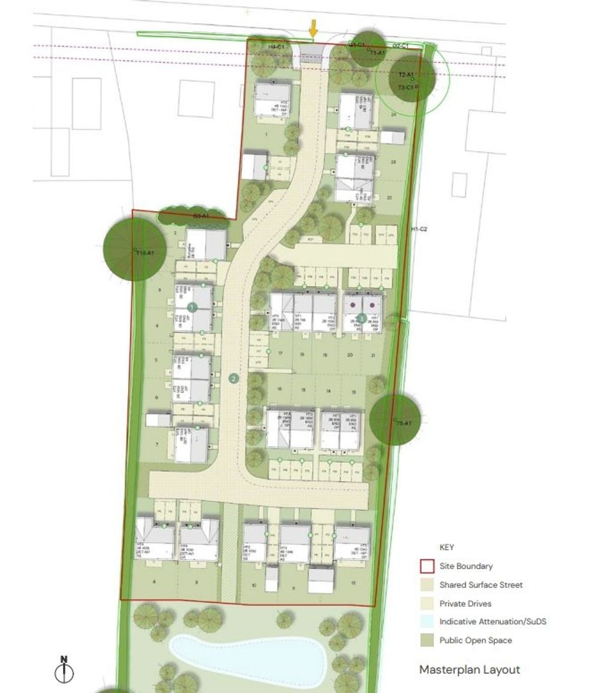 Site plan for the homes