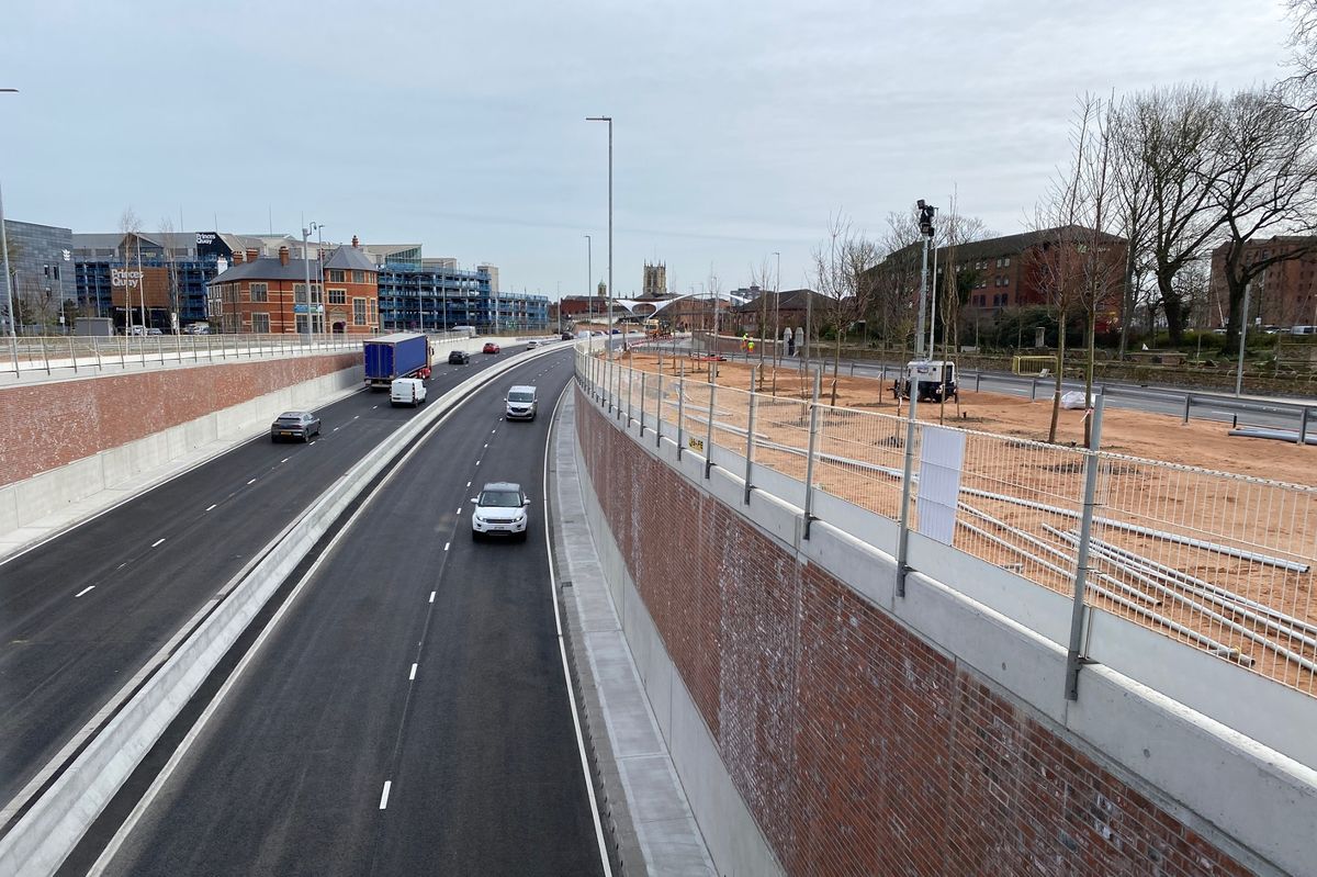 The new underpass on the A63 Castle Street in Hull