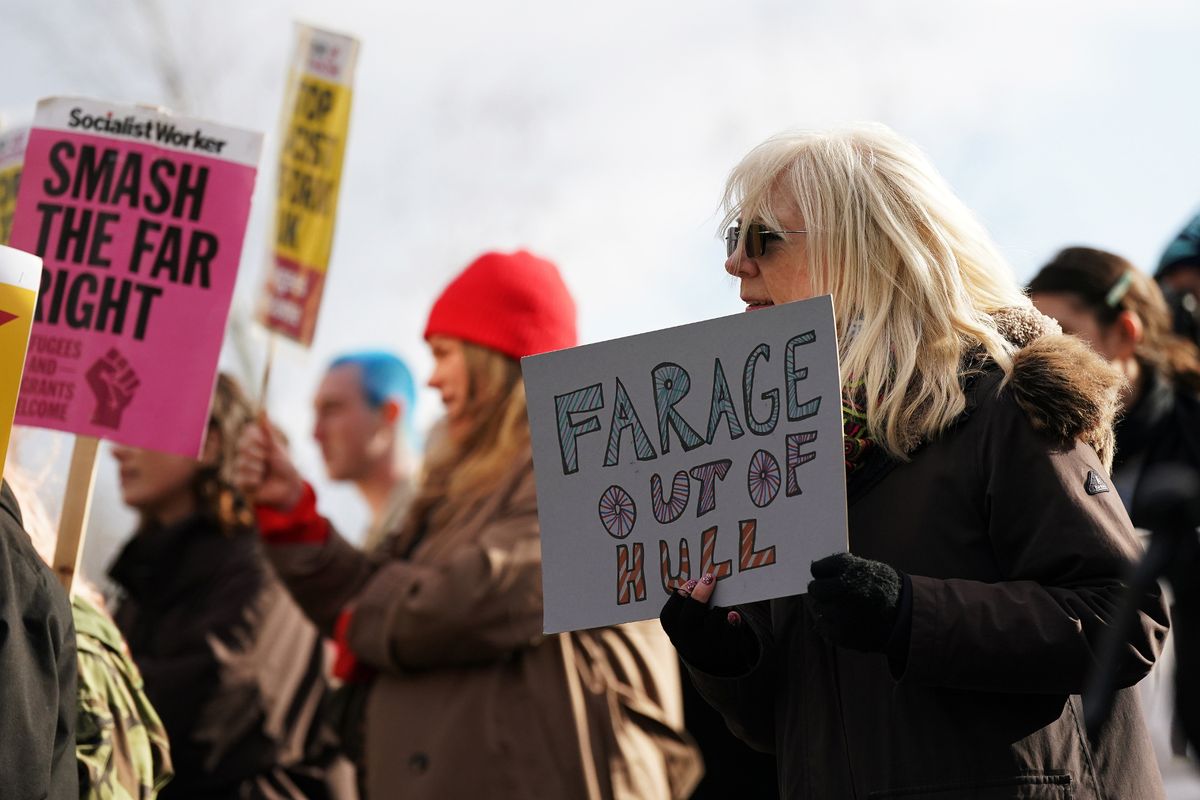 Anti-Reform demonstrators met outside Connexin Live