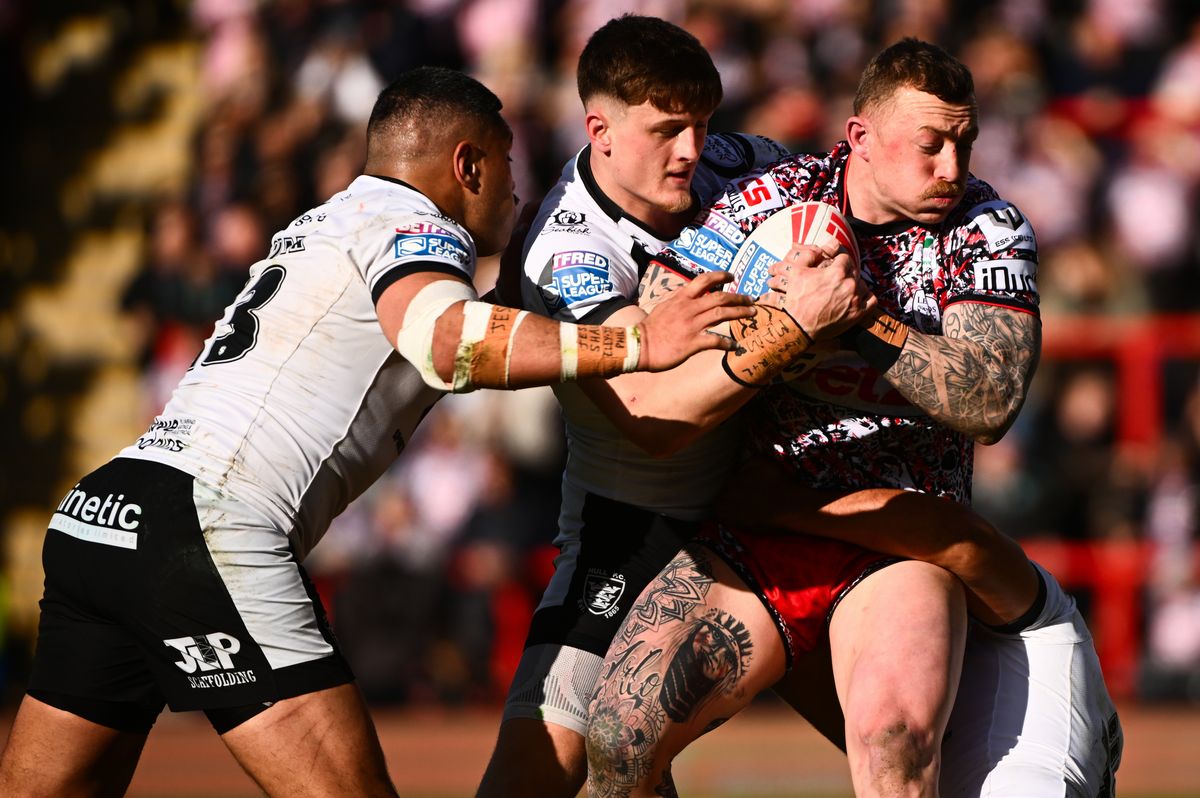 Josh Charnley produced a big try saving tackle on Davy Litten. 