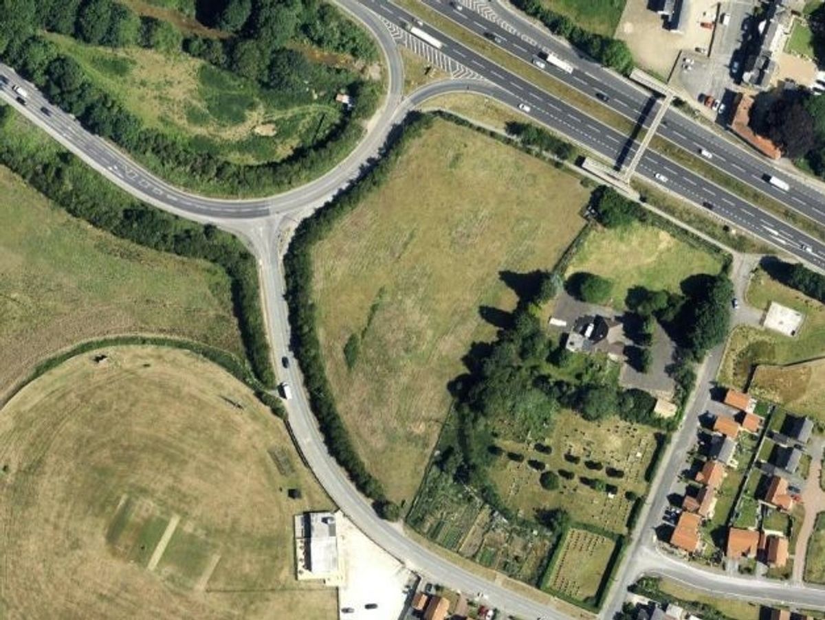 The land sits South of the A63