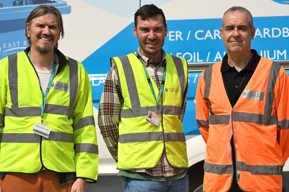 East Riding Council waste and recycling officers Phillip Wilson, Stephen Green and Chris Black will be visiting local towns during Food Waste Action Week