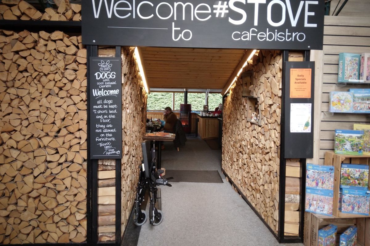 Entrance to #STOVE café bistro at Cranswick, near Driffield