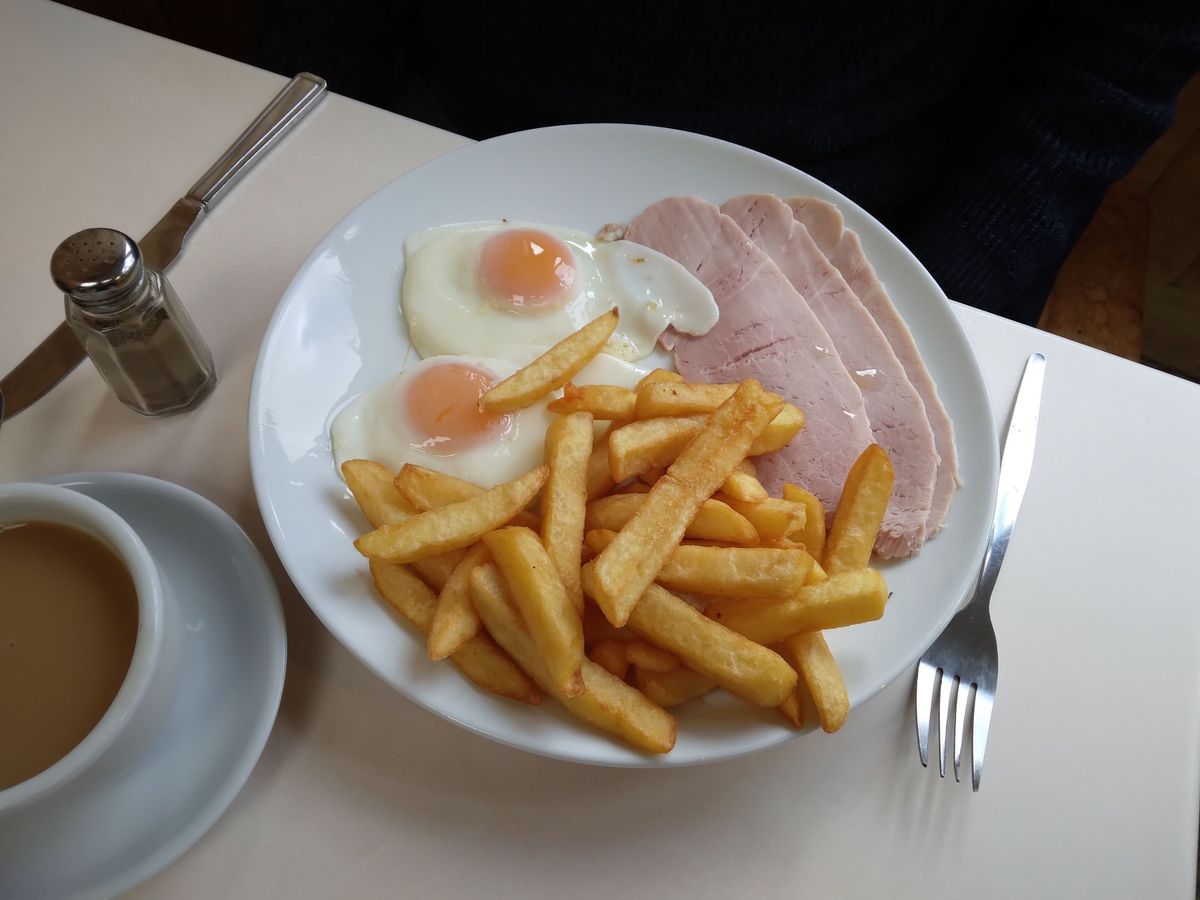 #STOVE roast ham, double egg and chips