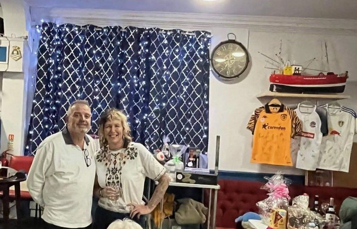 Teresa and Shaun Mansell at the community raffle draw at Withernsea Boating Social Club