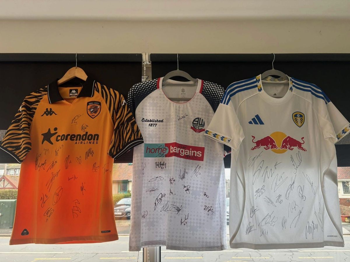 Signed football shirts were among about 200 donated prizes...