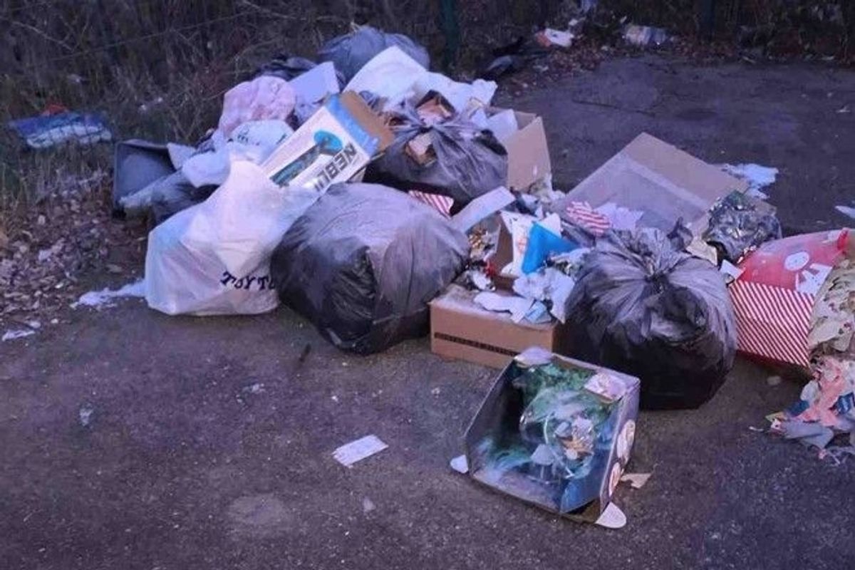 Household waste fly-tipped in Burma Drive, Hull, in January