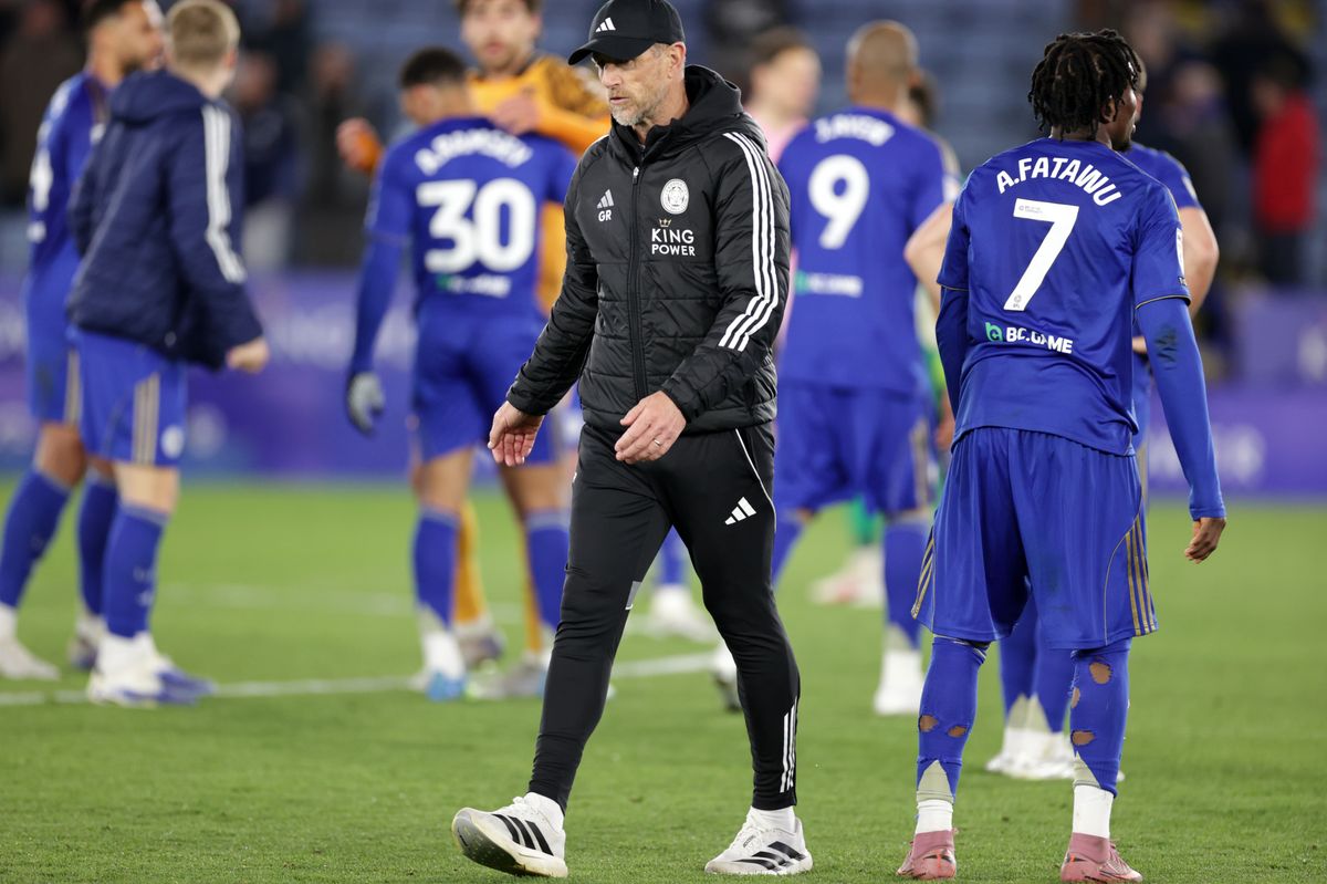 Gary Rowett reacts after Leicester City were relegated