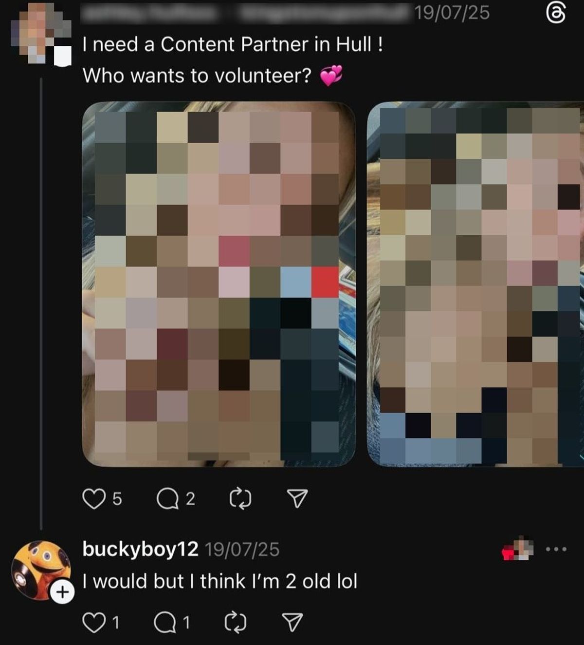 A post from Simon Taylor's buckyboy12 Threads account