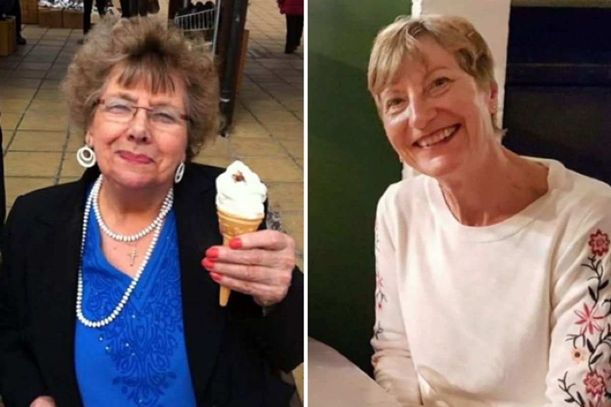 Tribute images of Stella Dalby, left, and Ann Proctor